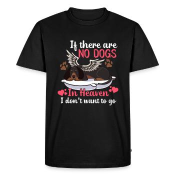 Dachshunds When No Dogs In Heaven Funny - Men's Premium Organic T-Shirt - black - Front - Nico (187cm)