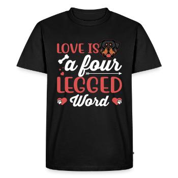 Rottweiler Cher ami à quatre pattes mot Drôle - T-shirt Premium bio Homme - noir - Devant - Nico (187cm)