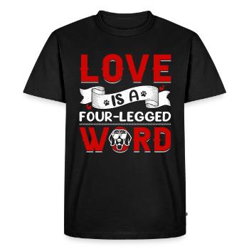 Beagle Love ami à quatre pattes Word Drôle - T-shirt Premium bio Homme - noir - Devant - Nico (187cm)