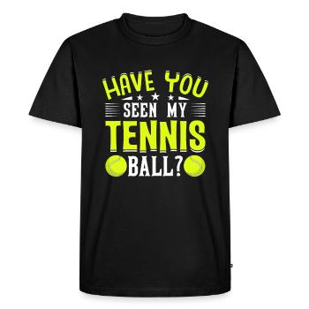 Avez-vous vu ma balle de tennis? Sports amusants - T-shirt Premium bio Homme - noir - Devant - Nico (187cm)