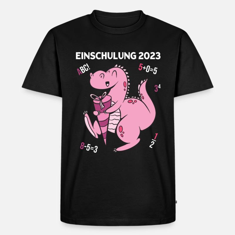 Schulkind 2023 Dinosaurier T-Rex Dino Einschulung - Männer Premium Bio T-Shirt - Schwarz