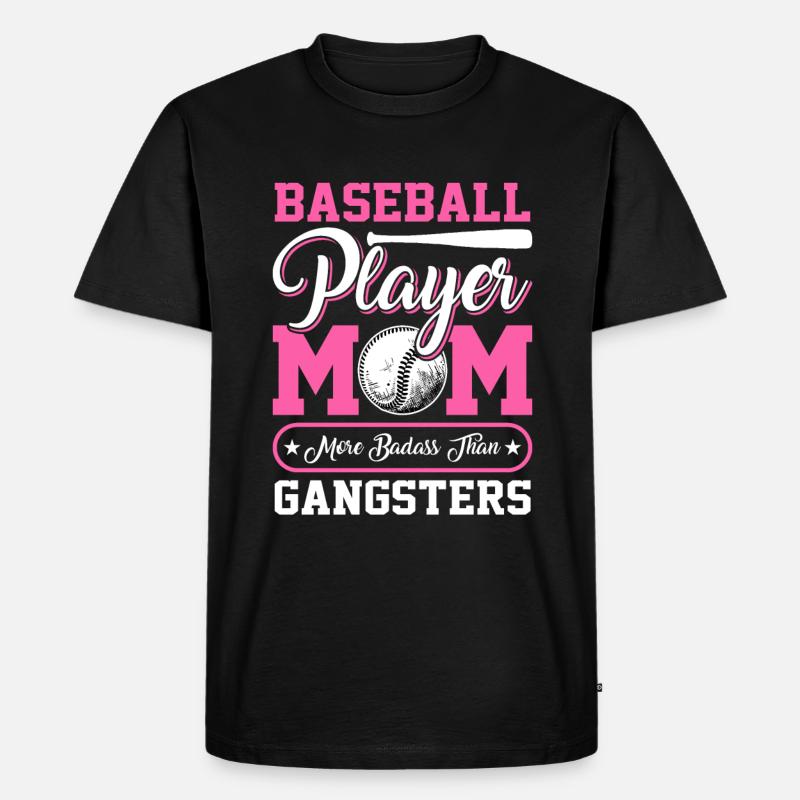 Baseballspieler-Mutter - Baseball - Männer Premium Bio T-Shirt - Schwarz