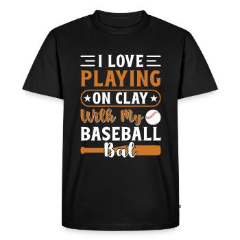 I love to hit my baseball bat - Men's Premium Organic T-Shirt - black - Front - Nico (187cm)