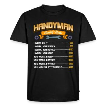 Hourly rates for craftsmen - craftsmen - Men's Premium Organic T-Shirt - black - Front - Nico (187cm)