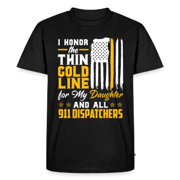 J’honore la Thing Gold Line pour ma fille - - T-shirt Premium bio Homme - noir - Devant - Nico (187cm)