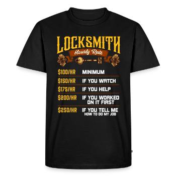 Locksmith hourly rate - locksmith's shop - Men's Premium Organic T-Shirt - black - Front - Nico (187cm)