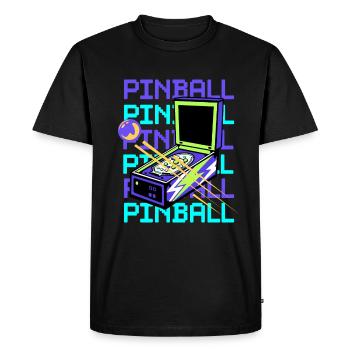 Retro Vintage Pinball Machine - Pinball Machine - Men's Premium Organic T-Shirt - black - Front - Nico (187cm)