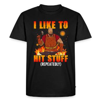 I like to suggest things - blacksmith - Men's Premium Organic T-Shirt - black - Front - Nico (187cm)
