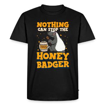 Nichts kann den Honigdachs aufhalten - Honigdachs - Männer Premium Bio T-Shirt - Schwarz - Vorne - Nico (187cm)
