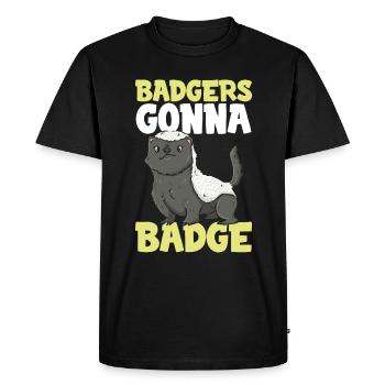 Les blaireaux deviennent des badges - blaireaux à miel - T-shirt Premium bio Homme - noir - Devant - Nico (187cm)