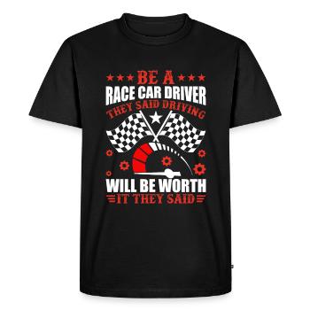 Soyez un coureur qu’ils ont dit conduire - T-shirt Premium bio Homme - noir - Devant - Nico (187cm)