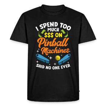 Je dépense trop en flipper - flipper - T-shirt Premium bio Homme - noir - Devant - Nico (187cm)