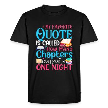 Ma citation préférée s’intitule Combien de chapitres - - T-shirt Premium bio Homme - noir - Devant - Nico (187cm)