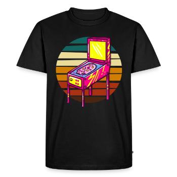 Retro Machine Pinball Machine - Men's Premium Organic T-Shirt - black - Front - Nico (187cm)