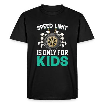 La limite de vitesse est réservée aux enfants - - T-shirt Premium bio Homme - noir - Devant - Nico (187cm)