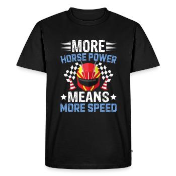 Plus de puissance signifie plus de vitesse - voitures de course - T-shirt Premium bio Homme - noir - Devant - Nico (187cm)