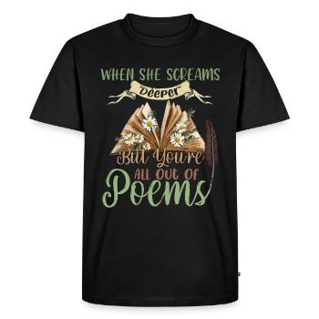 Quand elle pleure plus profondément, mais que vous êtes entier - T-shirt Premium bio Homme - noir - Devant - Nico (187cm)