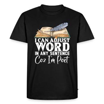 I can adjust the word in each sentence because - Men's Premium Organic T-Shirt - black - Front - Nico (187cm)
