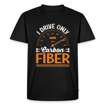 Je ne conduis que des voitures de course en fibre de carbone - T-shirt Premium bio Homme - noir - Devant - Nico (187cm)