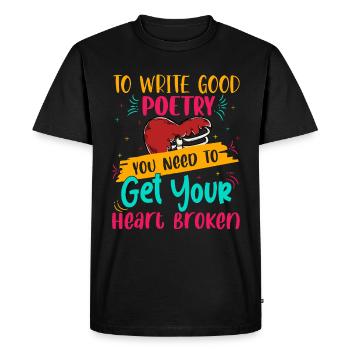 Écrire de la bonne poésie - Poet Poetry - T-shirt Premium bio Homme - noir - Devant - Nico (187cm)
