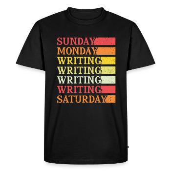 Sunday Monday Writing - Écrivains Auteur - T-shirt Premium bio Homme - noir - Devant - Nico (187cm)