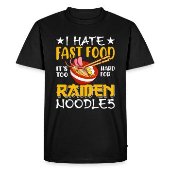 I hate fast food, it's too hard for - Men's Premium Organic T-Shirt - black - Front - Nico (187cm)