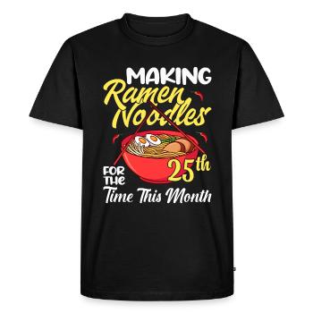 Making Ramen Noodles for the 25th Time - Ramen Noodles - Men's Premium Organic T-Shirt - black - Front - Nico (187cm)