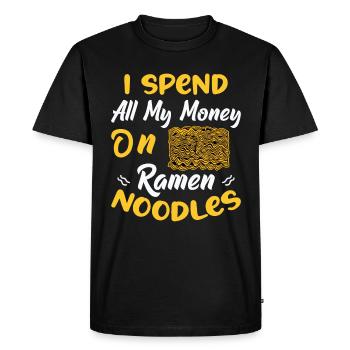 Je dépense tout mon argent en nouilles ramen - - T-shirt Premium bio Homme - noir - Devant - Nico (187cm)