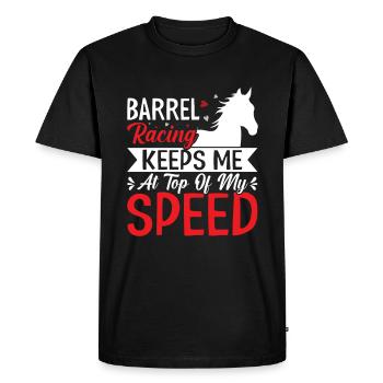 Barrel Racing keeps me on top - Barrel - Men's Premium Organic T-Shirt - black - Front - Nico (187cm)