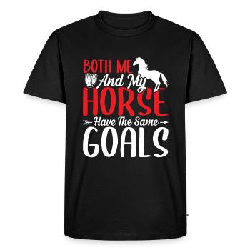 Both I and my horse have the same - Men's Premium Organic T-Shirt - black - Front - Nico (187cm)