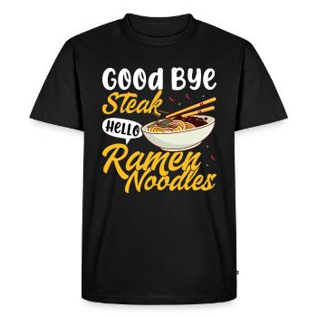 Goodbye Steak Hello Ramen Noodles - - Men's Premium Organic T-Shirt - black - Front - Nico (187cm)