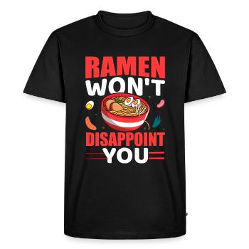 Les ramen ne vous décevront pas - Ramen Noodle - T-shirt Premium bio Homme - noir - Devant - Nico (187cm)