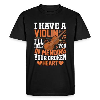 J’ai un violon, je vais vous aider pour le - T-shirt Premium bio Homme - noir - Devant - Nico (187cm)