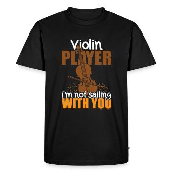 Violoniste, je ne navigue pas avec toi - Violon - T-shirt Premium bio Homme - noir - Devant - Nico (187cm)