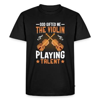 God has given me the talent for playing the violin - - Men's Premium Organic T-Shirt - black - Front - Nico (187cm)