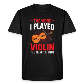 The more I played the violin, the more tip - Men's Premium Organic T-Shirt - black - Front - Nico (187cm)