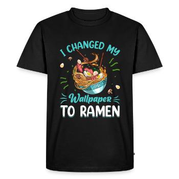 J’ai mon fond d’écran en ramen - - T-shirt Premium bio Homme - noir - Devant - Nico (187cm)
