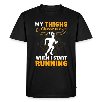 Jogging Dicton pour courir - Runners - T-shirt Premium bio Homme - noir - Devant - Nico (187cm)