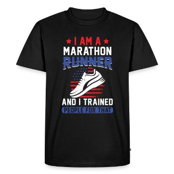 Jogging Dicton pour courir - Runners - T-shirt Premium bio Homme - noir - Devant - Nico (187cm)