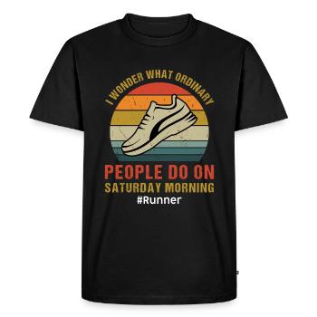Jogging Dicton pour courir - Runners - T-shirt Premium bio Homme - noir - Devant - Nico (187cm)