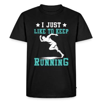 Jogging Dicton pour courir - Runners - T-shirt Premium bio Homme - noir - Devant - Nico (187cm)