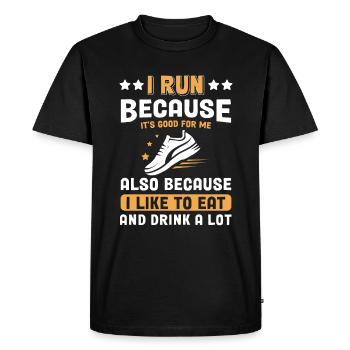 Jogging Dicton pour courir - Runners - T-shirt Premium bio Homme - noir - Devant - Nico (187cm)