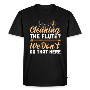 Nettoyer la flûte? Ce n’est pas ce que nous faisons ici - flûte - T-shirt Premium bio Homme - noir - Devant - Nico (187cm)
