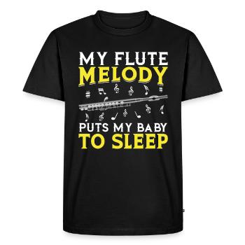 Ma mélodie de flûte fait mon bébé - T-shirt Premium bio Homme - noir - Devant - Nico (187cm)