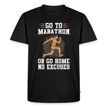 Jogging Dicton pour courir - Runners - T-shirt Premium bio Homme - noir - Devant - Nico (187cm)