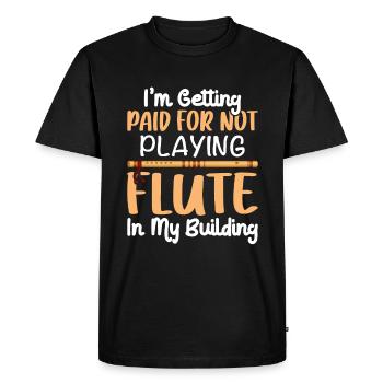 Je suis payé pour être dans mon - T-shirt Premium bio Homme - noir - Devant - Nico (187cm)