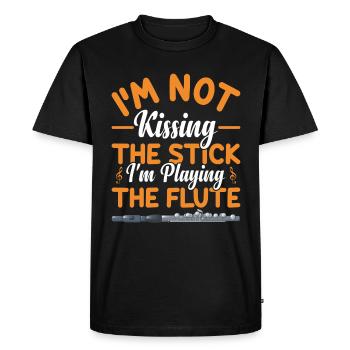 I don't kiss the stick, I play the flute - Men's Premium Organic T-Shirt - black - Front - Nico (187cm)