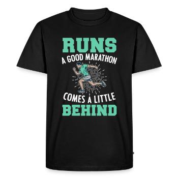 Jogging Dicton pour courir - Runners - T-shirt Premium bio Homme - noir - Devant - Nico (187cm)