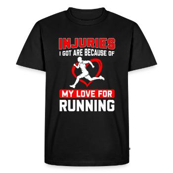 Jogging Dicton pour courir - Runners - T-shirt Premium bio Homme - noir - Devant - Nico (187cm)