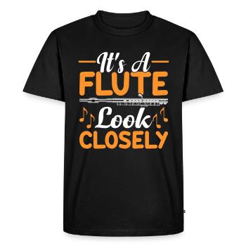 C’est une flûte, regardez attentivement - flûte - T-shirt Premium bio Homme - noir - Devant - Nico (187cm)